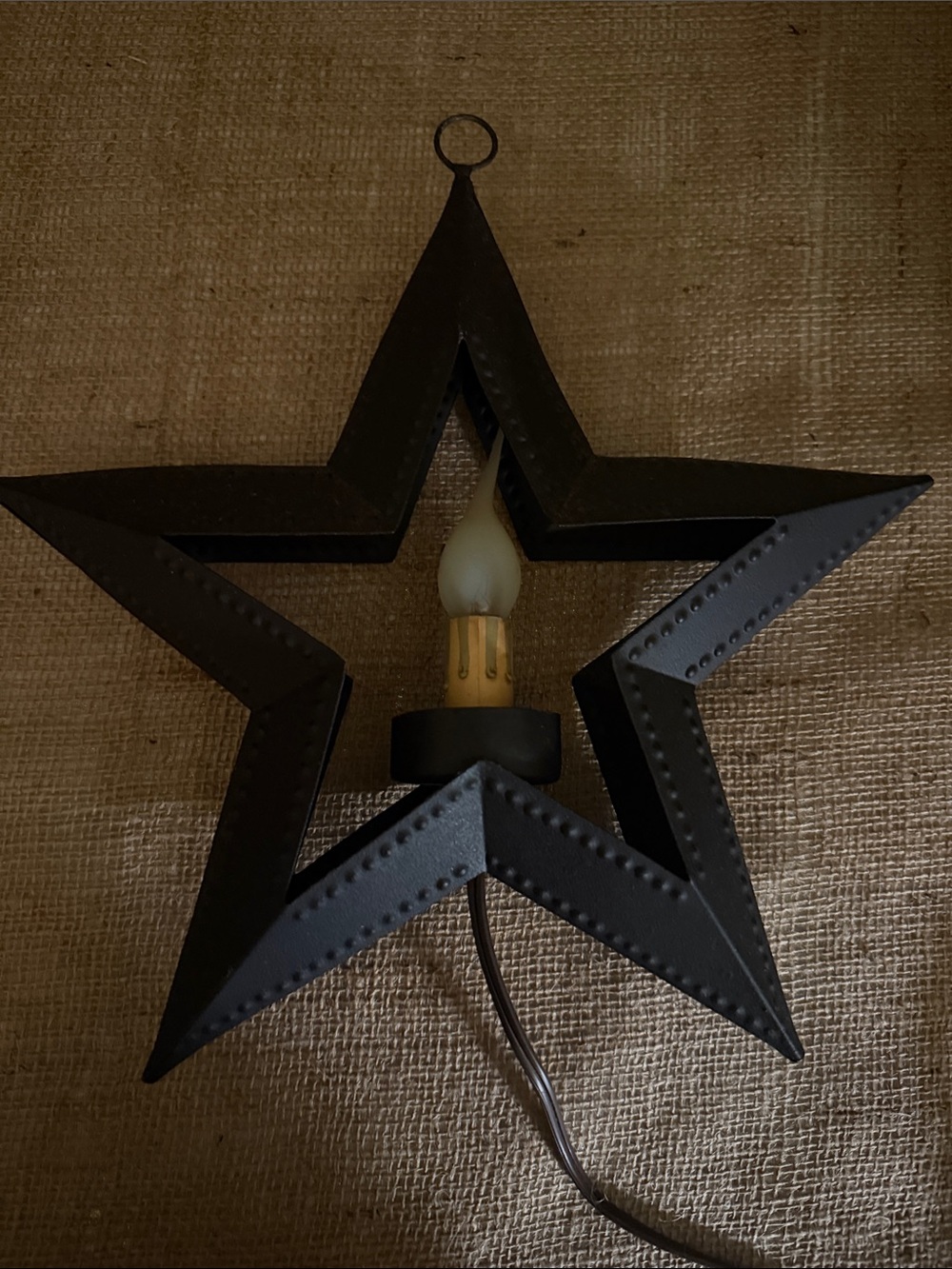 Matte Brown Metal   Star Wall Sconce - Folk Art Accent